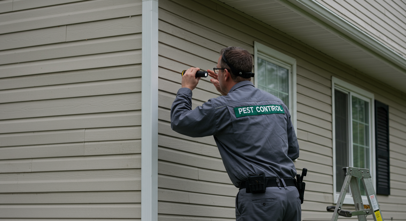 Pest Control Technician Inspecting a Home