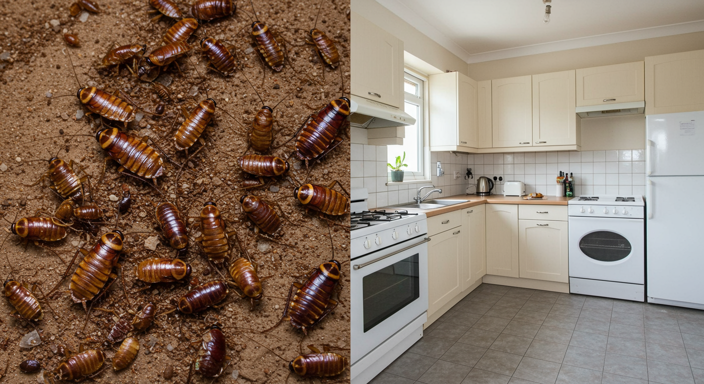 Pest Control Technician Inspecting Kitchen